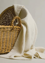 Heirloom native world baby blanket. Merino possum warm but ight weight comes in natural 